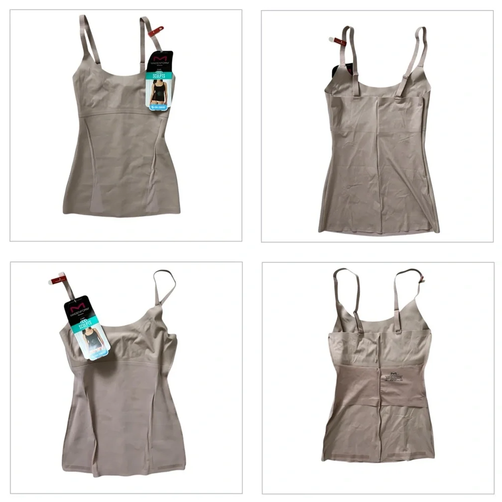 MAIDENFORM‎ WOMEN’S Shapewear SET Nude Adjustable Straps Grip Tape Slimming M
